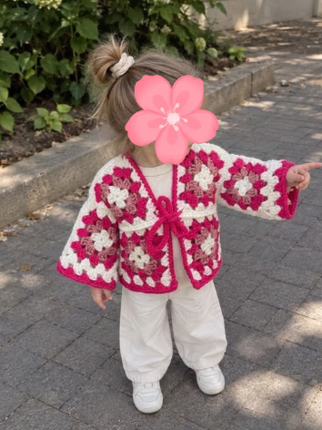 Cardigan Enfant Faites Main Au Crochet